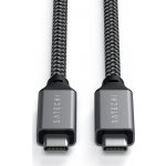Satechi ST-U4C25M USB4 C-To-C Braided Cable 40 Gbps, 25cm, šedý