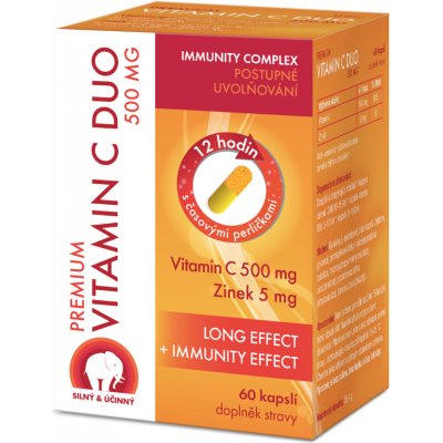 Swiss Med Premium Vitamin C Duo 500 mg 60 kapslí – Hledejceny.cz