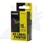 Originální páska pro Casio XR-18YW1, černý tisk/žlutý podklad, nelaminovaná, 8m, 18mm – Hledejceny.cz