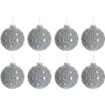 Sada 8 vintage šedých vánočních koulí s patinou - Ø 7,8*8,2 cm - J-Line by Jolipa – Hledejceny.cz