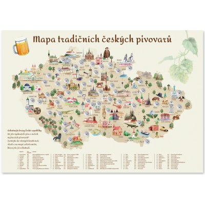 Pivní stírací mapa s vlastním věnováním Bez věnování – Sleviste.cz