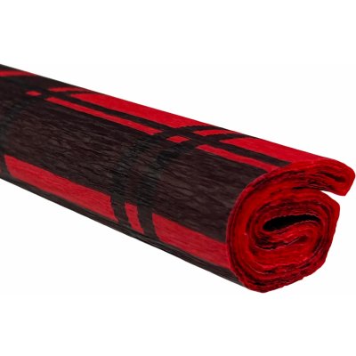 Krepový papír - Károvaná černá na červeném 0,5x2m C08D58 28 g/m2 – Hledejceny.cz
