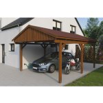 SKAN HOLZ Přístřešek na auto Fichtelberg 423 x 566 cm ořech – Hledejceny.cz