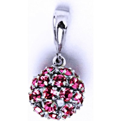 Čištín Stříbrný přívěšek koule se Swarovski krystalem rose P 1344