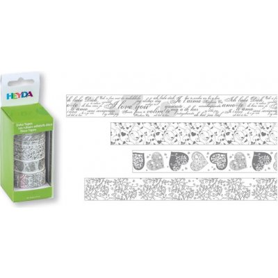 Heyda papírová 1,5 cm x 5 m bílá stříbrná 4 ks – Zboží Dáma