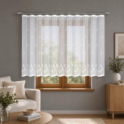Dekorační žakárová záclona s řasící páskou DANIELA 120 bílá 300x120 cm MyBestHome – Hledejceny.cz