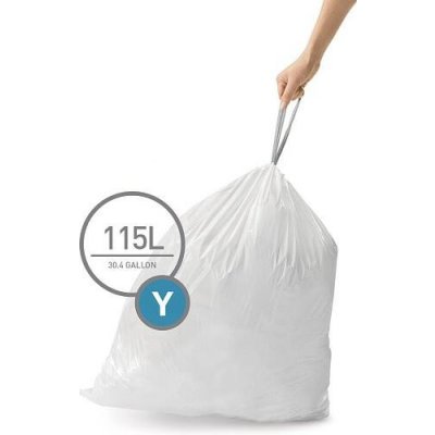 Simplehuman Sáčky 115 L typ Y zatahovací 200ks v balení 45µm – Sleviste.cz