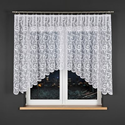 Dekorační oblouková krátká záclona na žabky LEOKADIA bílá 350x135 cm MyBestHome – Zboží Mobilmania