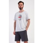 Pánské pyžamo šortky Žralok světle šedá – Zboží Dáma