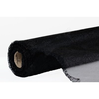 Organza šerpa 36cm/9m - briliant černá – Zboží Dáma