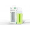 Láhev a nápitka EcoViking Kojenecké láhev skleněná široká silikonový obal zelený hráškový 240ml