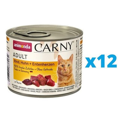 Carny Adult Kuře & Kachni srdce 12 x 200 g – Hledejceny.cz