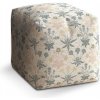 Sedací vak a pytel Sablio taburet Cube šedé květiny 40x40x40 cm