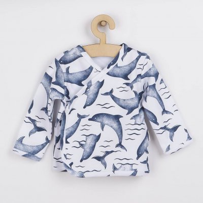 Kojenecká bavlněná košilka Nicol Dolphin Modrá – Zboží Mobilmania