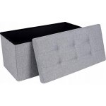 SONGMICS Úložný sedací box čalouněný skládací 76x38 cm šedý – Zboží Dáma