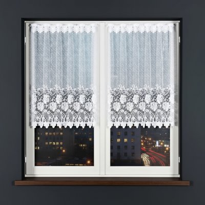 Dekorační metrážová vitrážová záclona SIMONKA bílá výška 90 cm MyBestHome – Zboží Mobilmania