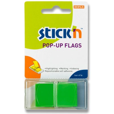 Hopax Stick'n PopUp Flags - neonové proužky "Z" - zelené – Hledejceny.cz