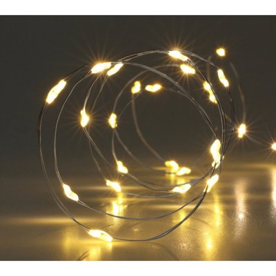Koopman Světelný řetěz na baterie, 160 LED teplá bílá, stříbrný drát, 795 cm – Hledejceny.cz