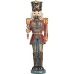 Modro-červená dekorace figurka Louskáček Nutcracker 7*6*21 cm Clayre & Eef – Hledejceny.cz