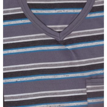 Šestý smysl pánské pyžamo s výstřihem do véčka dlouhé šedé