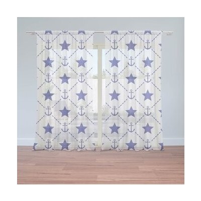 Sablio Záclony Hvězdy a kotvy: 2ks 150x250cm – Hledejceny.cz