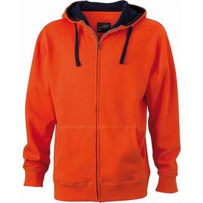 JAMES & NICHOLSON na zip Lifestyle Zip-Hoody JN963 Oranžová tmavá Modrá námořní – Sleviste.cz