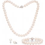 Buka Jewelry Perlový set náramek náhrdelník náušnice 9 AA – Zboží Dáma