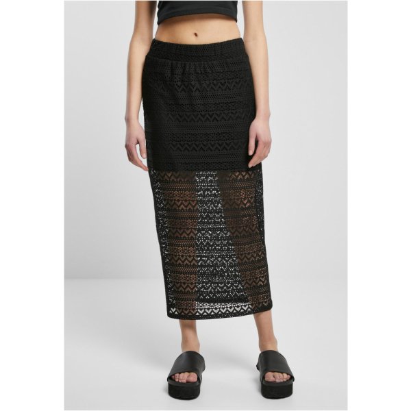 Dámská sukně Ladies Stretch Crochet Lace Midi Skirt