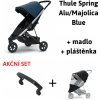 Kočárek Thule Spring Aluminium Majolica Blue 2022 + madlo + pláštěnka