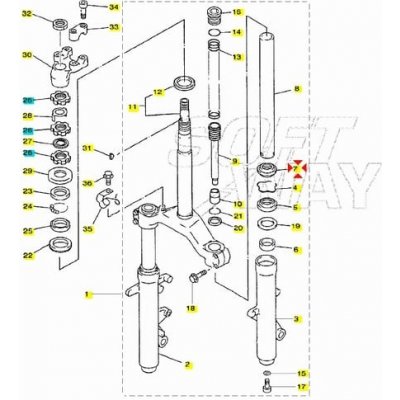 Yamaha Prachovka přední vidlice Majesty 250 2UJ231440000 | Zboží Auto