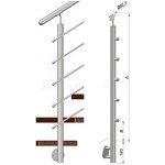 Zábradlí na schody- sloupek s bočním kotvení, 5 prutů vnějších, EB1-BHP5-2 – Hledejceny.cz