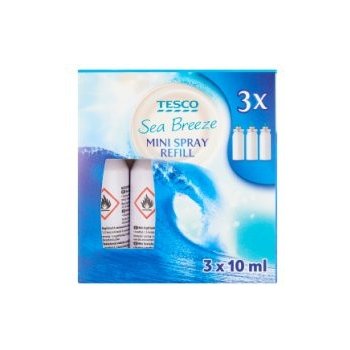 Tesco Sea Breeze mini osvěžovač vzduchu aerosol náhradní náplň 3 x 10ml