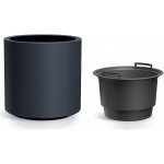 Prosperplast Květináč s vkladem HEOS 39 cm antracit – Hledejceny.cz