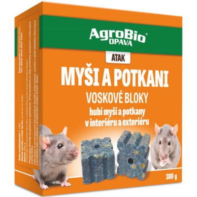 AgroBio ATAK Myši a potkani - voskové bloky 300 g – Hledejceny.cz