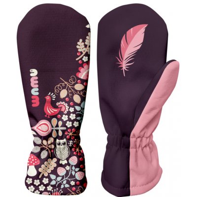 Wamu Dětské softshellové rukavice Sova fialová – Zboží Dáma Wamu Dětské softshellové rukavice Sova fialová – Zboží Dáma
