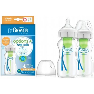 Dr. Brown´s kojenecká láhev širokohrdlá Options transparentní 2x270 ml – Sleviste.cz
