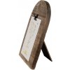 Klasický fotorámeček Hnědý antik dřevěný fotorámeček s klipem Clipp - 15*2*22 cm / 10*15 cm