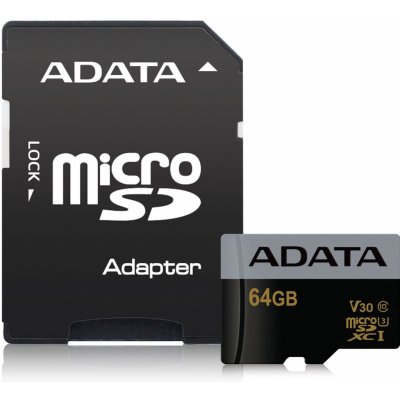 ADATA SDXC 64 GB UHS-I U3 ASDX64GUI3V30S-R – Zboží Mobilmania