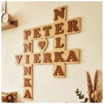 Lymfy Scrabble vaše jména na zeď hnědá béžová – Sleviste.cz