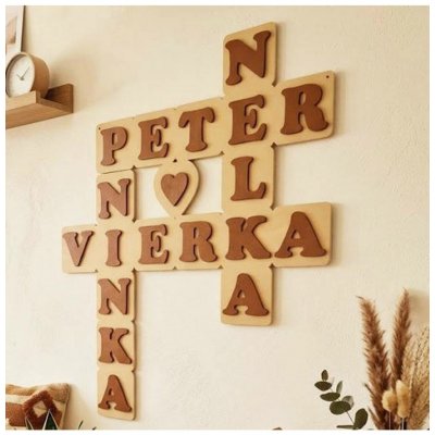 Lymfy Scrabble vaše jména na zeď hnědá béžová – Sleviste.cz