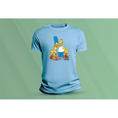 Sandratex dětské bavlněné tričko Simpsonovi. Nebesky modrá