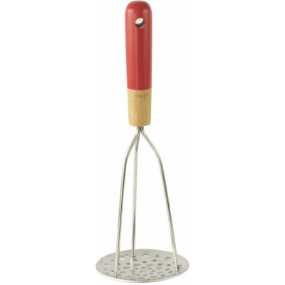 Mačkadlo na brambory NBA087 30 cm, nerezová ocel / bambus, červená, Pebbly – Hledejceny.cz