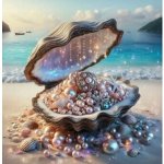 NORIMPEX Diamantové malování Škeble s pokladem 30 x 40 cm – Zboží Mobilmania