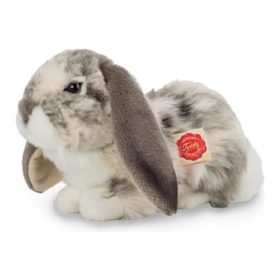 Teddy HERMANN králík ležící šedo-bílý 30 cm – Zboží Mobilmania