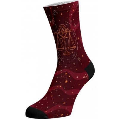 Walkee barevné ponožky Znamení zvěrokruhu Váhy Červená