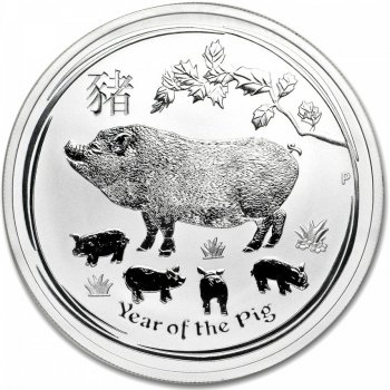 Stříbrná mince Lunární série II Rok Vepře 1 Oz