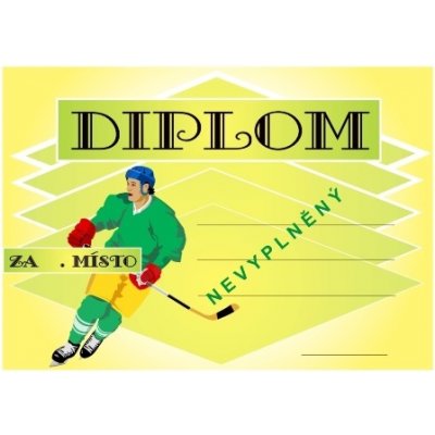 VIZINGR Hokej diplom A4 č.6 HoDč.6 BEZ TEXTU – Zboží Mobilmania