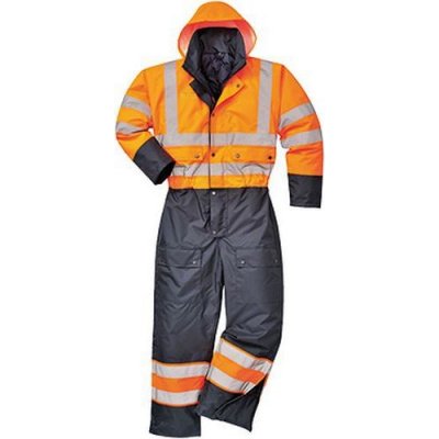 Portwest Reflexní pracovní kombinéza Contrast Hi-Vis oranžová/modrá 94638 – Zboží Mobilmania