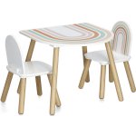 Zeller Dětský stoleček Rainbow s židličkami bílý 55x55x45 cm – Zboží Dáma