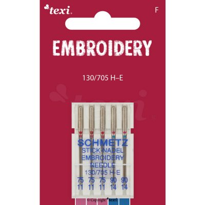 Vyšívací jehly TEXI EMBROIDERY 130/705 H-E 5x75-90 – Zboží Mobilmania